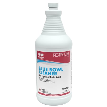 Theochem BLUE BOWL CLEANER - 12/1 QT CASE, Acid Toilet Bowl cleaner, 12PK 100923-99990-1Q